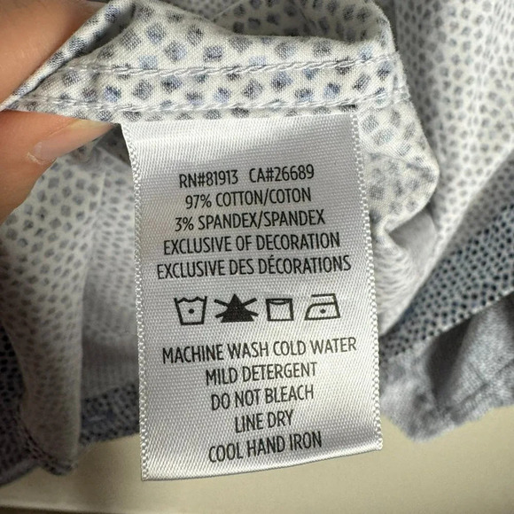 Robert Graham Long Sleeve Button Down Shirt Size Small Blue White Flip Cuff - Picture 9 of 9